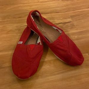 Toms Classic Red Canvas Slip-On